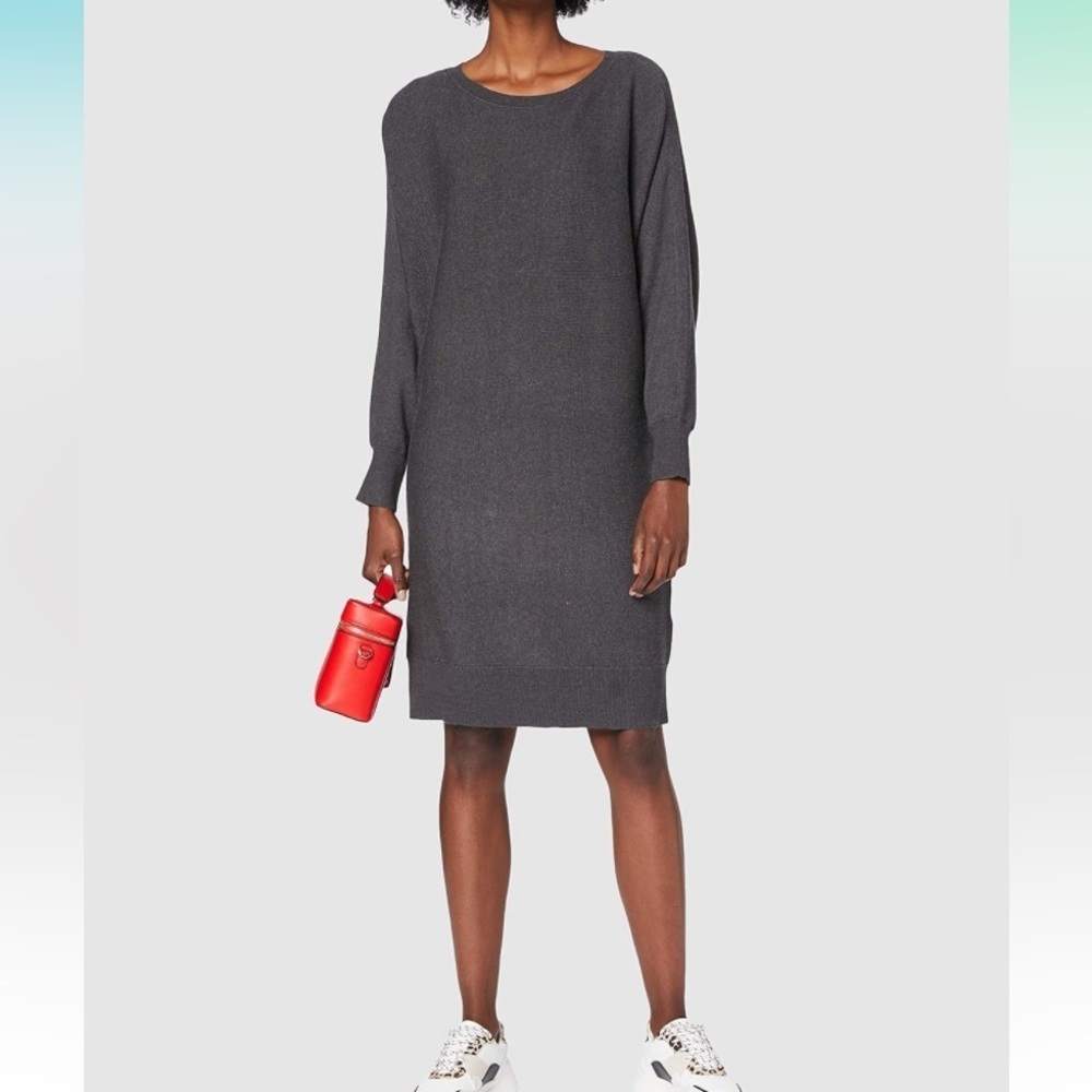 NOISY MAY Boatneck Knit Dress in BLACK | Size M